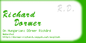 richard dormer business card