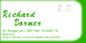 richard dormer business card